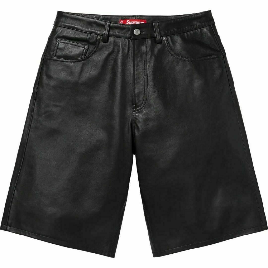 Supreme(シュプリーム)のSupreme Baggy Leather Short "Black" 34 メンズのパンツ(ショートパンツ)の商品写真
