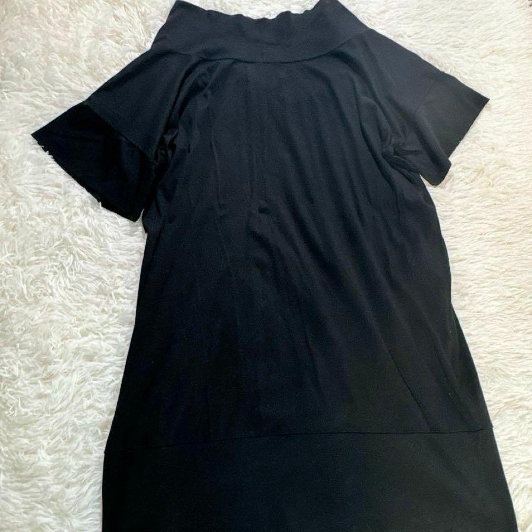 LIMI feu(リミフゥ)の美品✨ リミフゥ ヨウジヤマモト Tシャツワンピース オーバーサイズ 変形ネック レディースのワンピース(ロングワンピース/マキシワンピース)の商品写真