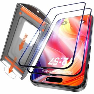 新品 iPhone 16 iPhone15 ガラス 指紋防止 保護フィルム 2枚