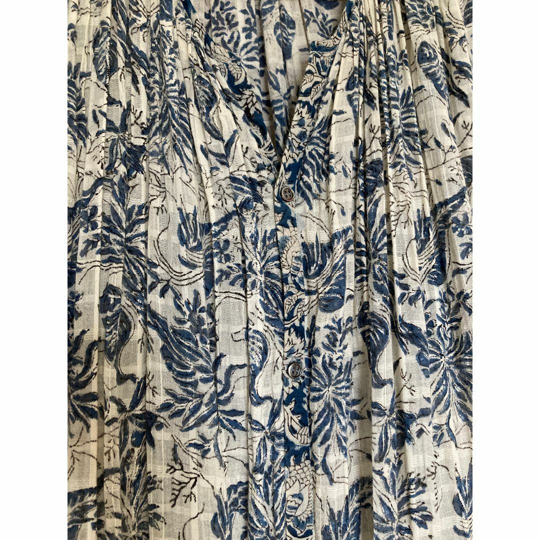 pas de calais(パドカレ)のパドカレ Pas de Calais インドブロック更紗プリント ワンピース レディースのワンピース(ロングワンピース/マキシワンピース)の商品写真