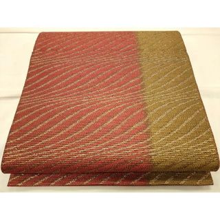 平和屋着物◎六通柄袋帯　霞文　金糸　正絹　逸品　CAAS4681ft
