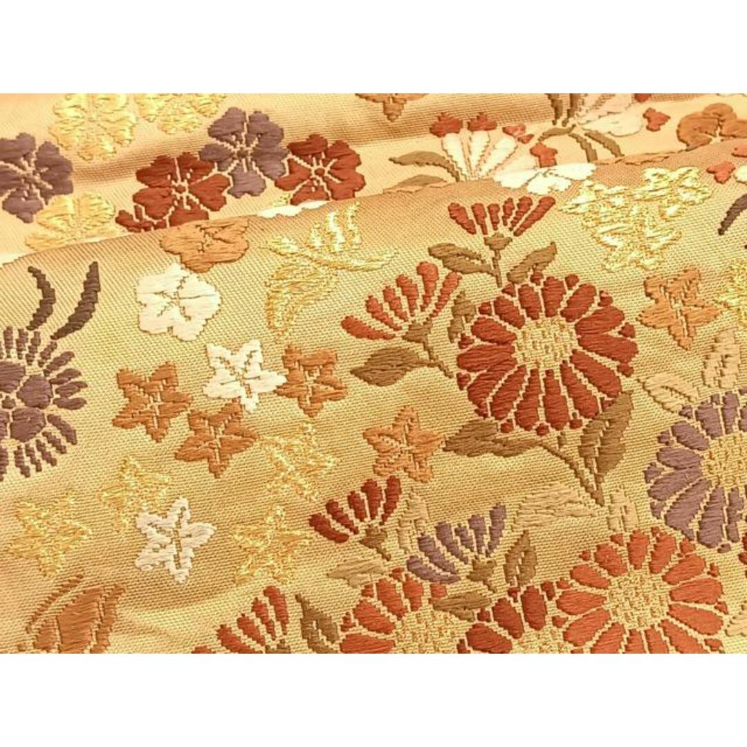 平和屋着物◎六通柄袋帯　唐織　能花譜　金糸　正絹　逸品　BAAT3455ui レディースの水着/浴衣(帯)の商品写真