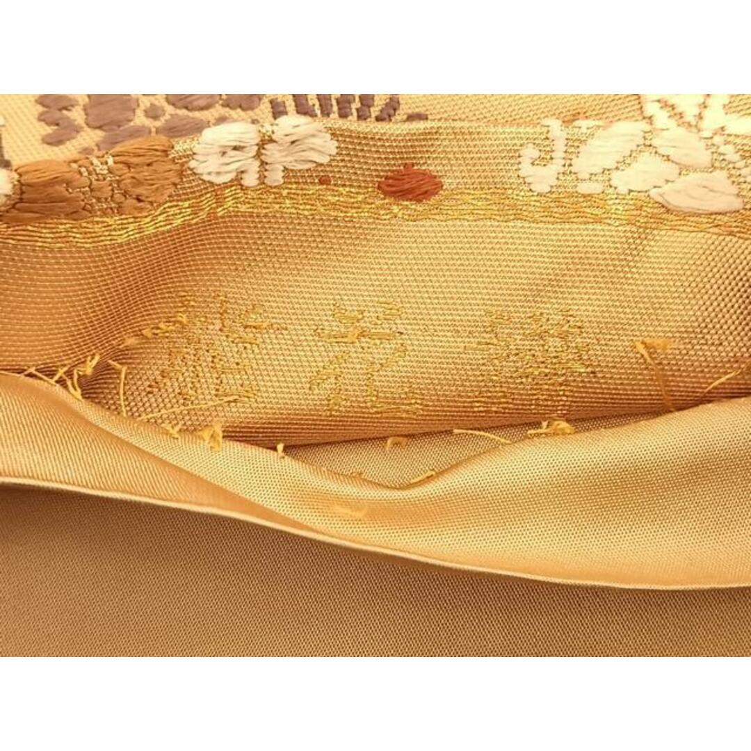平和屋着物◎六通柄袋帯　唐織　能花譜　金糸　正絹　逸品　BAAT3455ui レディースの水着/浴衣(帯)の商品写真
