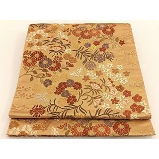 平和屋着物◎六通柄袋帯　唐織　能花譜　金糸　正絹　逸品　BAAT3455ui