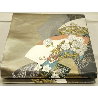 平和屋着物◎六通柄袋帯　唐織　地紙吉祥花文　金銀糸　引箔　正絹　逸品　CAAS4611ft(帯)