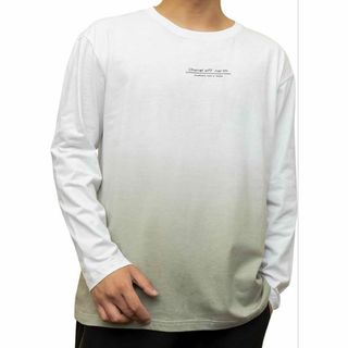 ❤️新品・未使用❤️長袖 Tシャツ グラデーション おしゃれ 春 ホワイト L