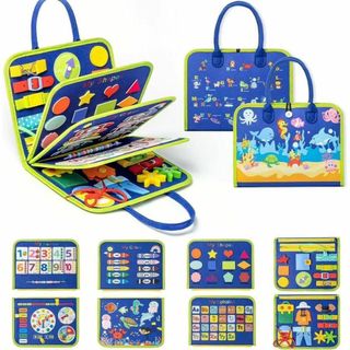 モンテッソーリ玩具❣️ビジーボード 紐通し おもちゃ 1歳 0歳(知育玩具)
