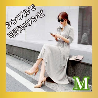 【即日発送可能】ワンピース プリーツ ロング 可愛い 着痩せ 春 秋 冬【新品】(ロングワンピース/マキシワンピース)