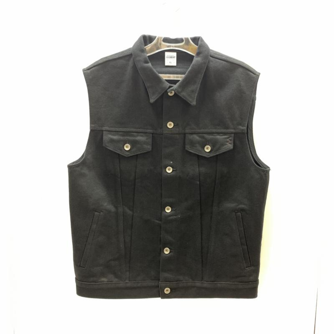 中古】IRON HEART 黒鎧デニムベスト サイズ42 ブラック アイアン