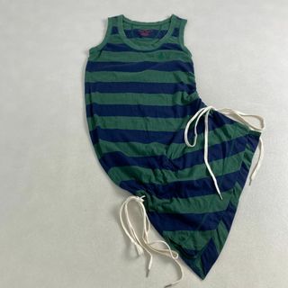 ヴィヴィアンウエストウッド(Vivienne Westwood)の美品　ヴィヴィアンウエストウッドレッドレーベル　ワンピース　変形　ボーダー(ミニワンピース)