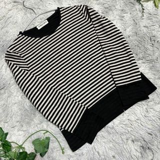 【GEORGES RECH】黒白ボーダー長袖カットソー　36