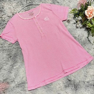 ラルフローレン(Ralph Lauren)の【LAUREN RALPH LAUREN】ピンクと白のボーダー 半袖シャツ(シャツ/ブラウス(半袖/袖なし))