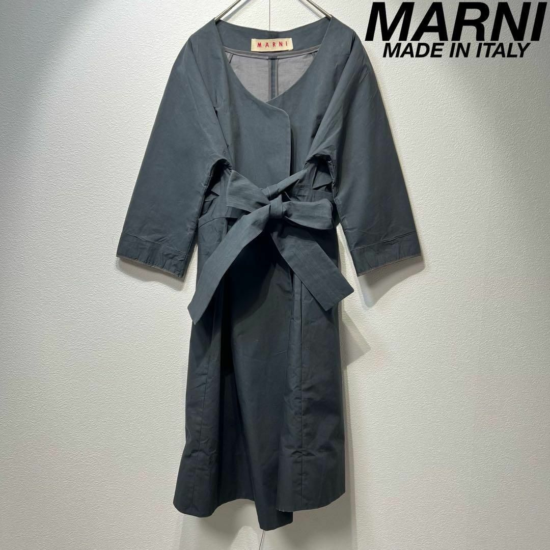 【１着でも送料無料】 上質 マルニ 希少 - MARNI コットン ノーカラー スプリング ジャケット・アウター