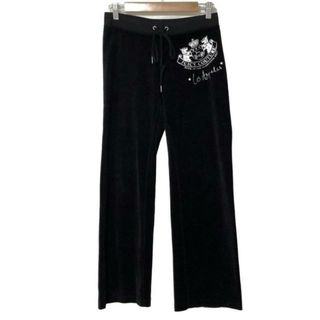ジューシークチュール(Juicy Couture)のJUICY COUTURE(ジューシークチュール) パンツ サイズP M レディース美品  - 黒×シルバー フルレングス/ベロア/ラインストーン(その他)