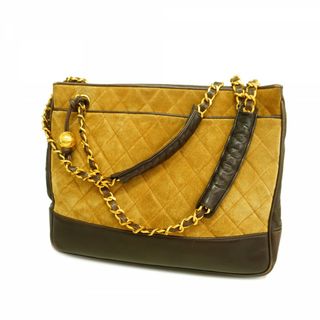 シャネル(CHANEL)の【5fc4261】シャネル トートバッグ マトラッセ ラムスキン スウェード ブラウン ゴールド金具【中古】レディース(トートバッグ)