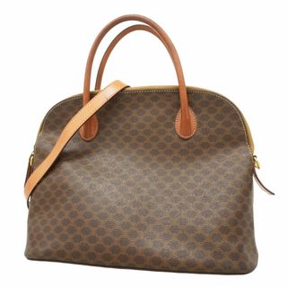 セリーヌ(CELINE)の【5fc4416】セリーヌ ハンドバッグ マカダム PVC ブラウン ゴールド金具【中古】レディース(ハンドバッグ)