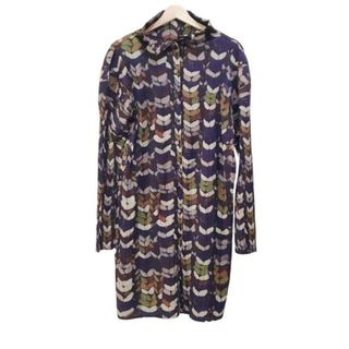 プリーツプリーズイッセイミヤケ(PLEATS PLEASE ISSEY MIYAKE)のPLEATS PLEASE(プリーツプリーズ) カーディガン サイズ2 M レディース美品  - パープル×ベージュ×マルチ プリーツ/総柄(カーディガン)