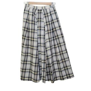 マッキントッシュフィロソフィー(MACKINTOSH PHILOSOPHY)のMACKINTOSH PHILOSOPHY(マッキントッシュフィロソフィー) ロングスカート サイズ1 S レディース美品  - ベージュ×ネイビー×マルチ チェック柄/プリーツ(ロングスカート)