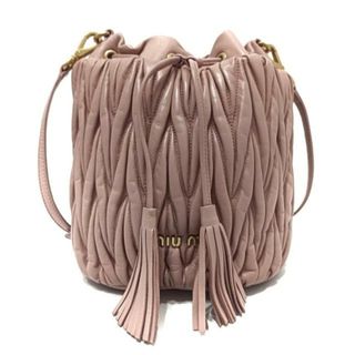 ミュウミュウ(MIU MIU)のmiumiu(ミュウミュウ) ショルダーバッグ マテラッセ 5BE014 ライトピンク 巾着型 レザー(ショルダーバッグ)