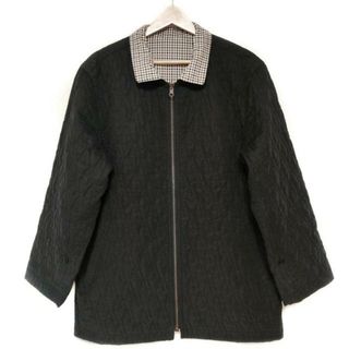 アクアスキュータム(AQUA SCUTUM)のAquascutum(アクアスキュータム) ブルゾン サイズ9 メンズ - 黒×ダークブラウン×マルチ 長袖/リバーシブル/ジップアップ/中綿/秋/冬(ブルゾン)