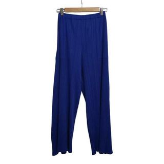 プリーツプリーズイッセイミヤケ(PLEATS PLEASE ISSEY MIYAKE)のPLEATS PLEASE(プリーツプリーズ) パンツ サイズ2 M レディース美品  - ブルー フルレングス/プリーツ/ウエストゴム/2017SS(その他)