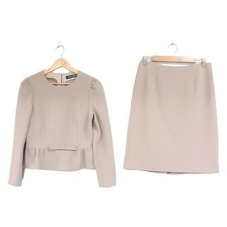 エムズグレイシー(M'S GRACY)のM'S GRACY(エムズグレイシー) スカートセットアップ レディース美品  - ベージュ リボン コットン(セット/コーデ)