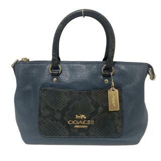 コーチ(COACH)のCOACH(コーチ) ハンドバッグ - F73697 ネイビー×ダークグレー×黒 レザー(ハンドバッグ)