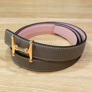 エルメス(HERMES)の新品同様 エルメス モールH レザーベルト エトゥープ ローズサクラ D刻印(ベルト)