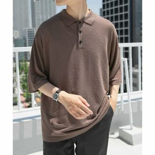 アーバンリサーチアイテムズ(URBAN RESEARCH ITEMS)の【BRN】レーヨンリネン半袖ニットポロ(ポロシャツ)