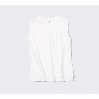 ユニクロ(UNIQLO)の新品　エアリズムコットンクルーネックT オフホワイト L(Tシャツ(半袖/袖なし))