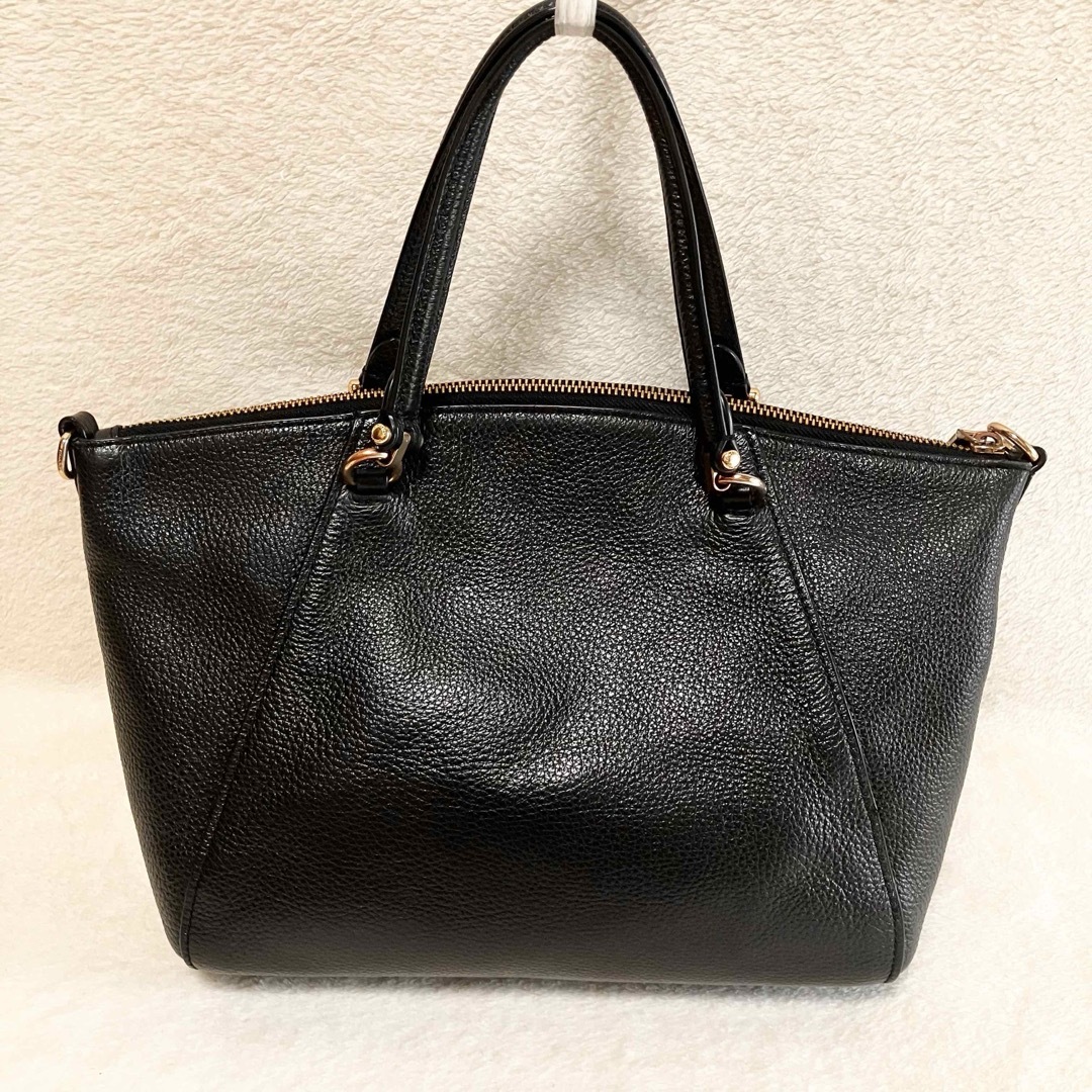 美品】✨COACH✨コーチ ハンドバッグ ブラック シボ革 F28095
