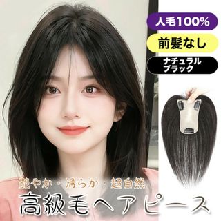 ワンタッチ 簡単 前髪なし ブラック 100%人毛 薄毛隠し ウィッグ かつら