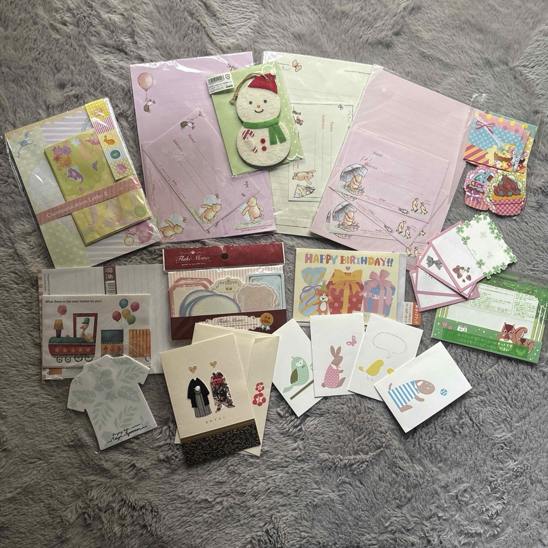 レターセット　バースデーカード　メッセージカード　手紙　メモ帳　封筒　結婚カード ハンドメイドの文具/ステーショナリー(カード/レター/ラッピング)の商品写真
