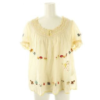 シェリーラファム Cherir la femme 刺繍 ブラウス M ベージュ(シャツ/ブラウス(半袖/袖なし))