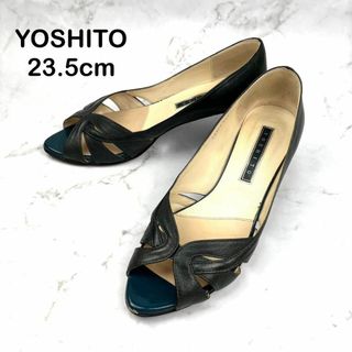 ヨシト(YOSHITO)の【訳あり】YOSHITO ヨシト オープントゥ パンプス 23.5 グリーン(ハイヒール/パンプス)