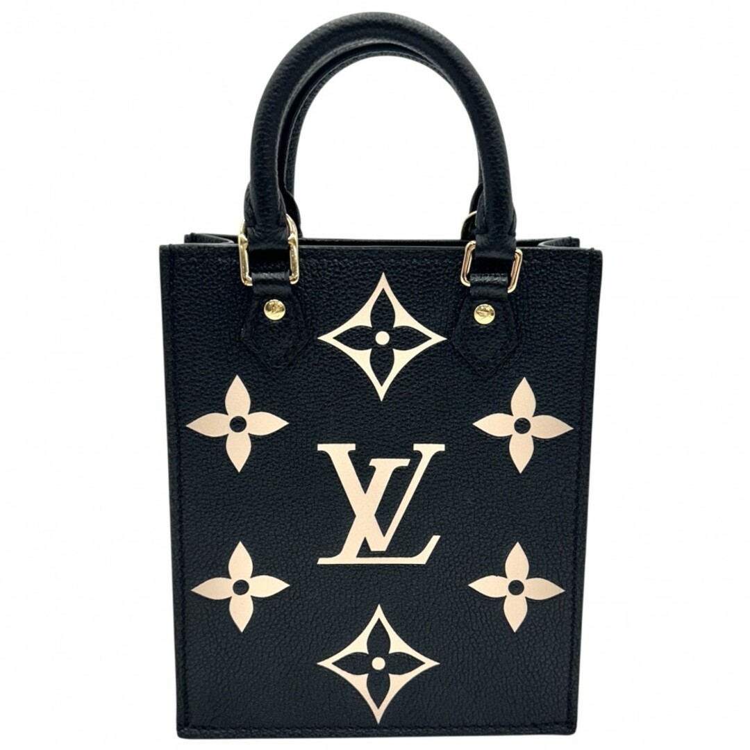 LOUIS VUITTON(ルイヴィトン)のLOUIS VUITTON ルイヴィトン 2WAY モノグラムアンプラント プティット サックプラ ミニショルダーバッグ ハンドバッグ ポシェット かばん 鞄 M81416    ブラック 黒 ベージュ ゴールド金具 レディース 美品【中古品】 レディースのバッグ(ショルダーバッグ)の商品写真