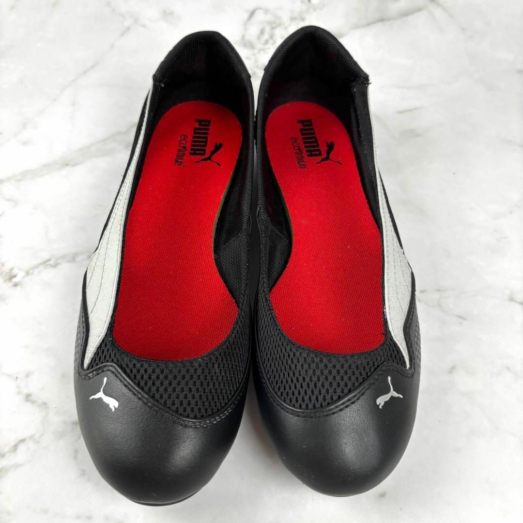 美品✨】PUMA プーマ フラットシューズ ブラック レザー 革 23cm