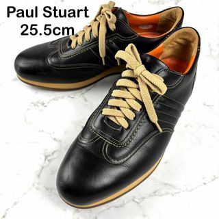 ポールスチュアート(Paul Stuart)の美品 PaulStuart ポールスチュアート 黒 レザー スニーカー 25.5(スニーカー)