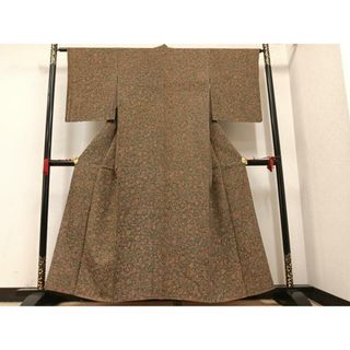 平和屋着物■上質な小紋　お召地　更紗花文　正絹　逸品　未使用　AAAW2925ph(着物)