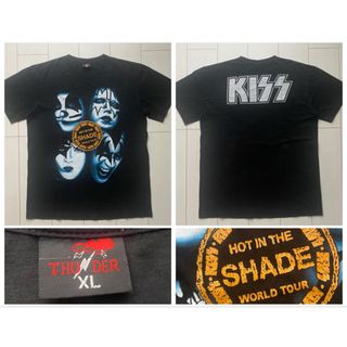 ミュージックティー(MUSIC TEE)の美品 90s 00s kiss live tour 両面 Tシャツ XL 黒(Tシャツ/カットソー(半袖/袖なし))