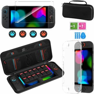 Switch 2ケース❣️収納ケース 保護カバー ガラスフィルム 耐衝撃 大容量(ノーカラージャケット)