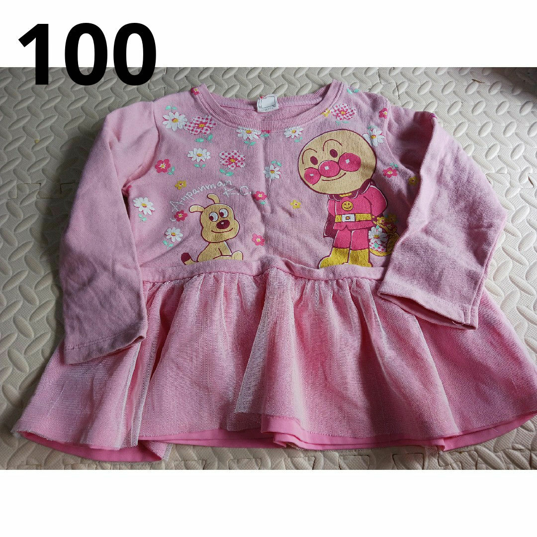 アンパンマン(アンパンマン)のアンパンマン 女の子 100 春秋冬向け トレーナー ピンク キッズ/ベビー/マタニティのキッズ服女の子用(90cm~)(Tシャツ/カットソー)の商品写真