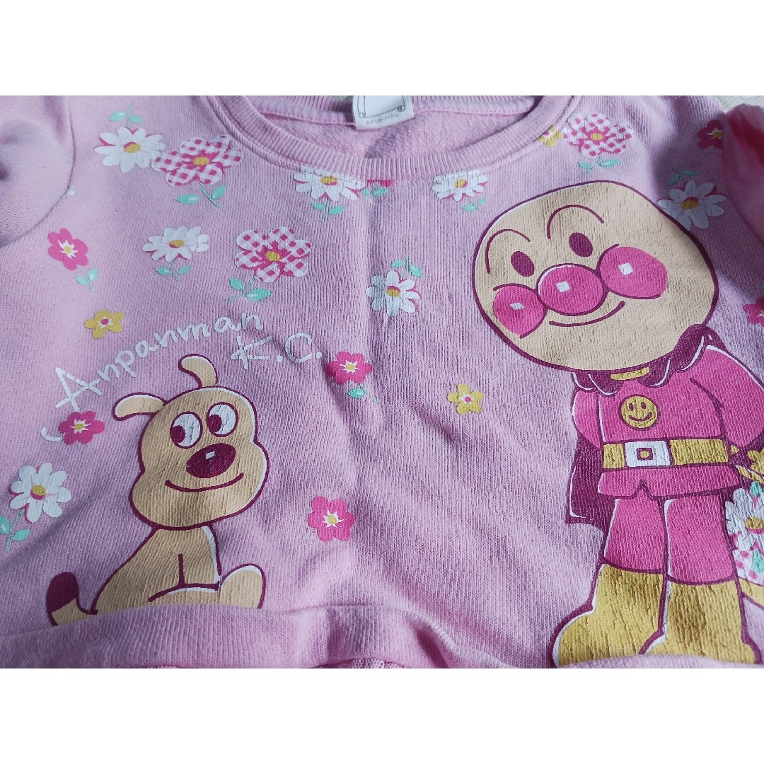 アンパンマン(アンパンマン)のアンパンマン 女の子 100 春秋冬向け トレーナー ピンク キッズ/ベビー/マタニティのキッズ服女の子用(90cm~)(Tシャツ/カットソー)の商品写真