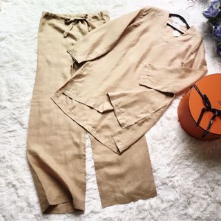 HERMES - 新品　HERMES エルメス　リネン　セットアップ　スーツ　ブラウス　パンツ