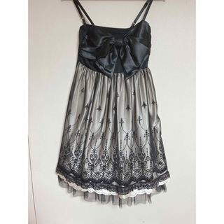 セシルマクビー(CECIL McBEE)のセシルマグビー　レースがキレイなビックリボン　ドレスワンピース(ひざ丈ワンピース)