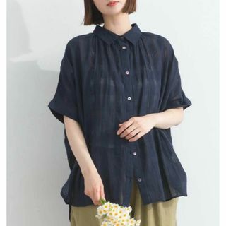 Lupilien ルピリアン シアーチェック ドルマンシャツ