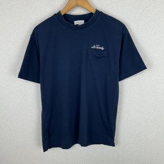 AT TWENTY Tシャツ 刺繍ロゴ 半袖 ネイビー Sサイズ メンズ 古着 ストリート(Tシャツ/カットソー(半袖/袖なし))