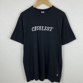 Civilist シビリスト Tシャツ 刺繍ロゴ 半袖 ブラック Lサイズ メンズ 古着 ストリート(Tシャツ/カットソー(半袖/袖なし))