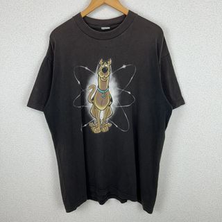 90s Scooby-Doo スクービードゥー Tシャツ キャラクタープリント 半袖 ブラック Lサイズ メンズ 古着 ストリート Y2K ナード系(Tシャツ/カットソー(半袖/袖なし))