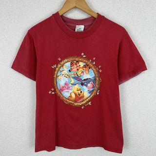 ディズニー(Disney)のThe Disney Store ディズニーストア Tシャツ くまのプーさん キャラクター 半袖 レッド Sサイズ レディース 古着 アメカジ ナード系(Tシャツ(半袖/袖なし))